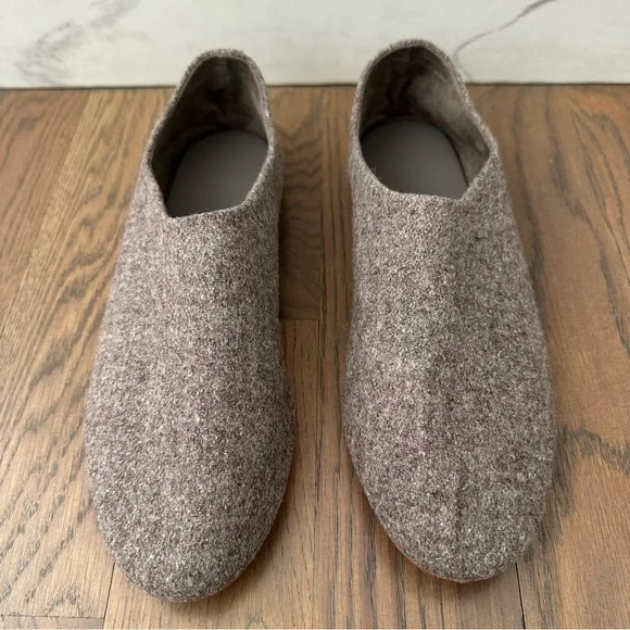 NWT TKEES Kira Wool Round Toe Flat in Heather Grey Brown Size 9B - Picture 8 of 8